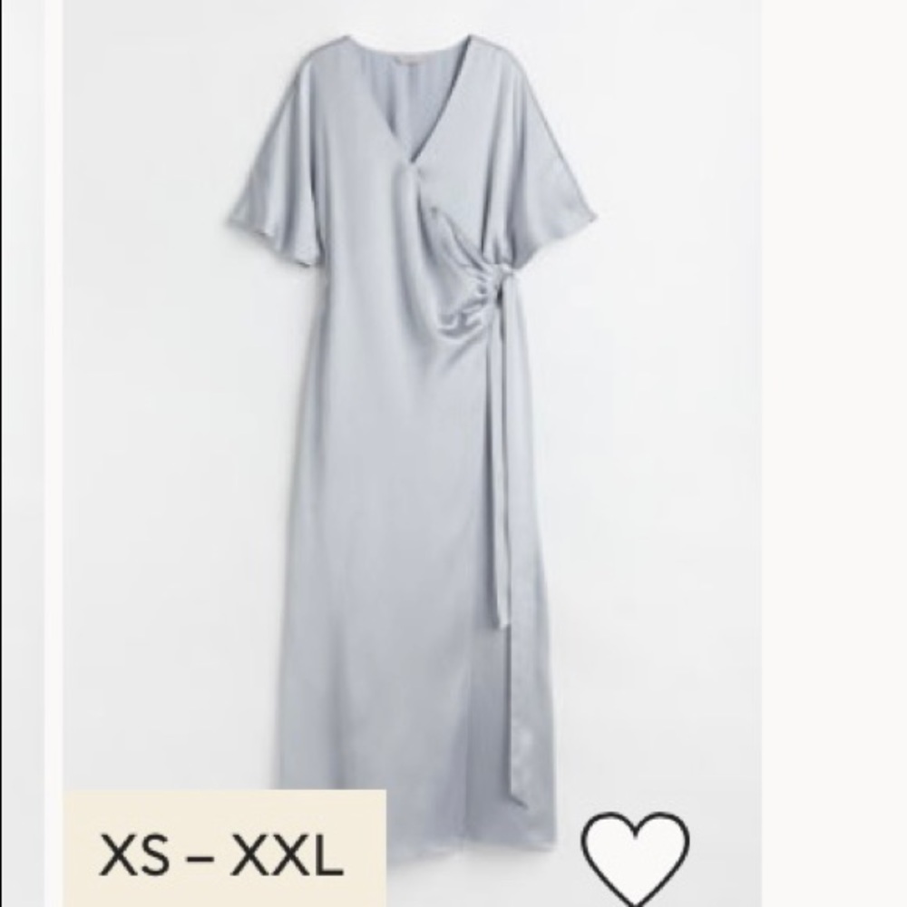 Light grey satin wrap dress - H&M - never worn!